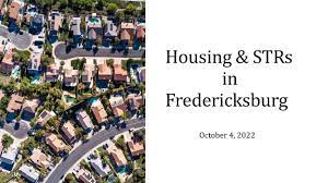 A Fredericksburg neighborhood on the left and text describing this on the right. 